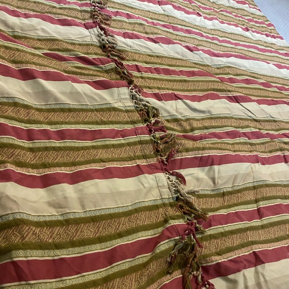 Pottery barn brown stripe duvet bed pillow shams - Picture 3 of 6